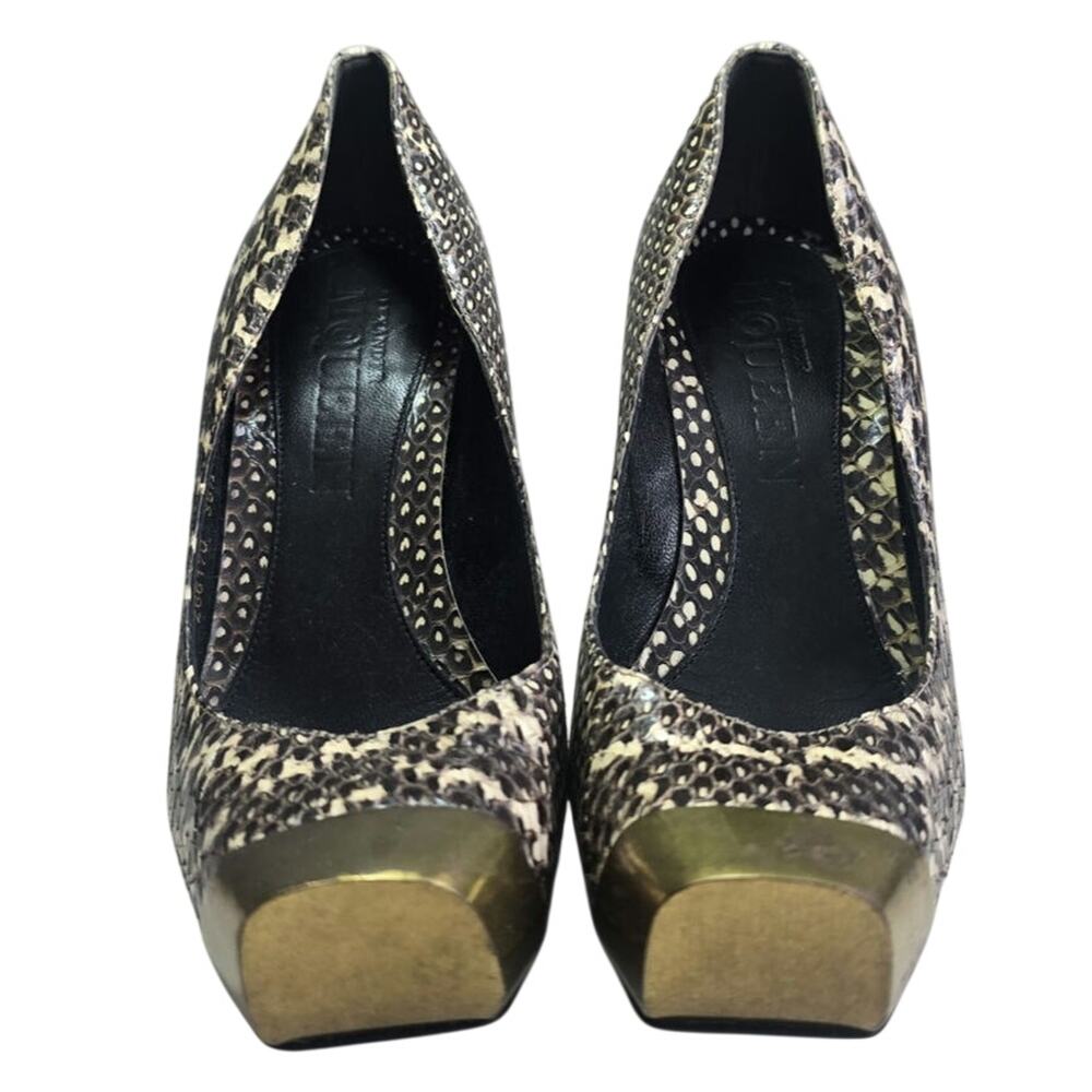 Alexander Mcqueen Python Pumps With Gold Toe Plat… - image 2
